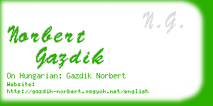 norbert gazdik business card